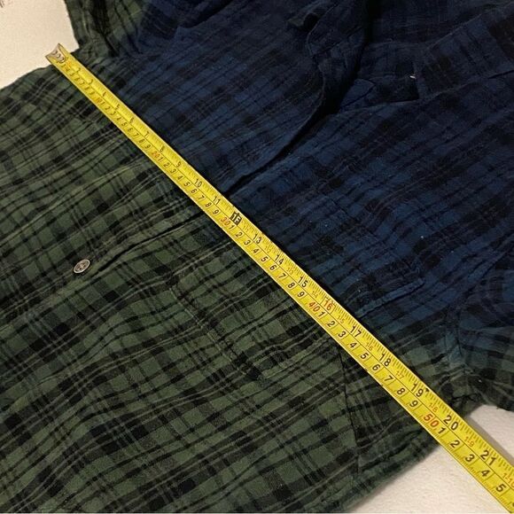 Women’s Dear John Long Sleeve Button Down Plaid Blue Green Size L Pockets - Picture 11 of 12
